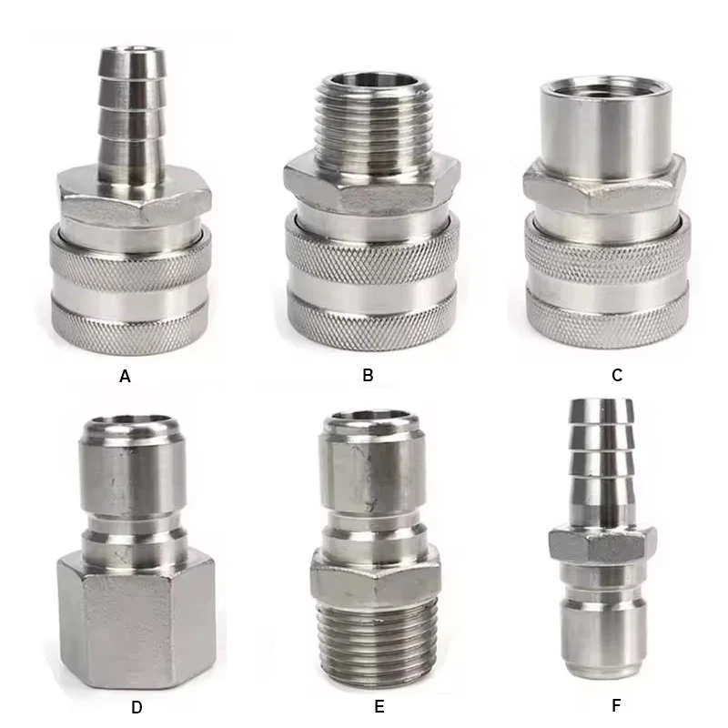 Stainless Steel Quick Disconnect Homebrew Beer Ball Lock Style Fitting 1/2 NPT Male Thread Beer Brewing Connector