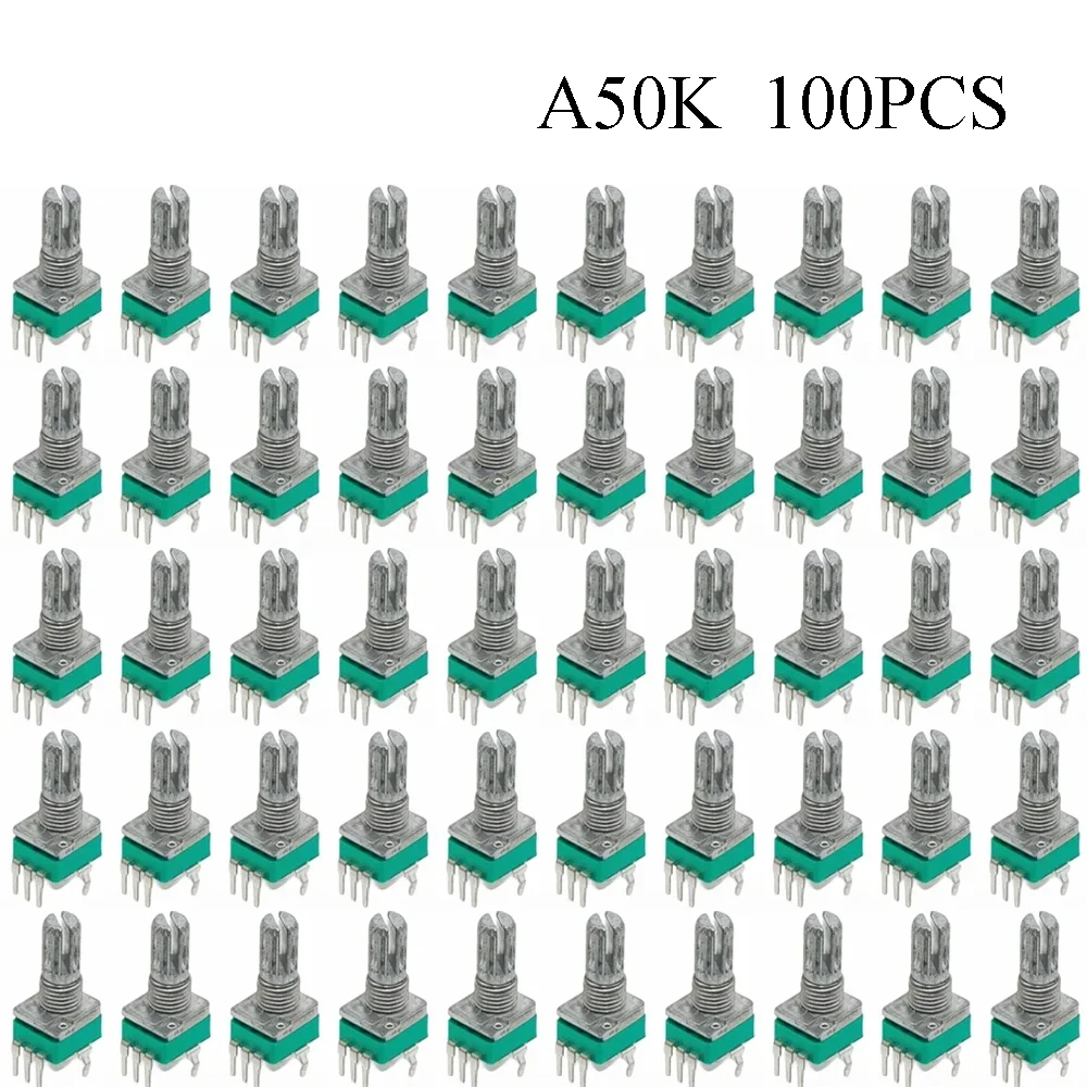 100PCS RK097 Präzision Linear Potentiometer Vertikale Single Link Schaft 15mm D achse B2K B10K B20K B50K B100K B500K B1M