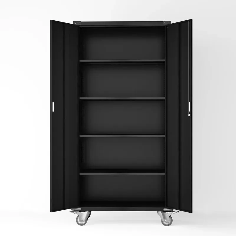 High Quality Steel Storage Cabinet with Wheels Factory Cheap Tools Garage Metal Locker Mobile Iron Box