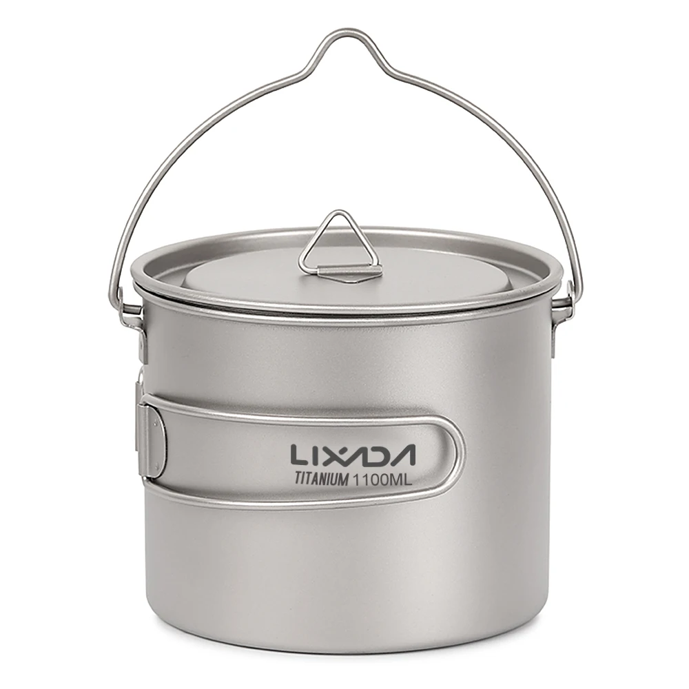 

Походная кружка-котелок Lixada из титана, 750 мл/900 мл/1100 мл, ультралегкая, с крышкой и складной ручкой, для приготовления пищи на природе и пикников