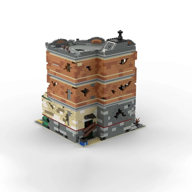 Модель City Street View MOC, строительные кирпичи, угловой автомобиль, гараж, модульная технология, подарки, праздник, сборка, детские игрушки, костюм