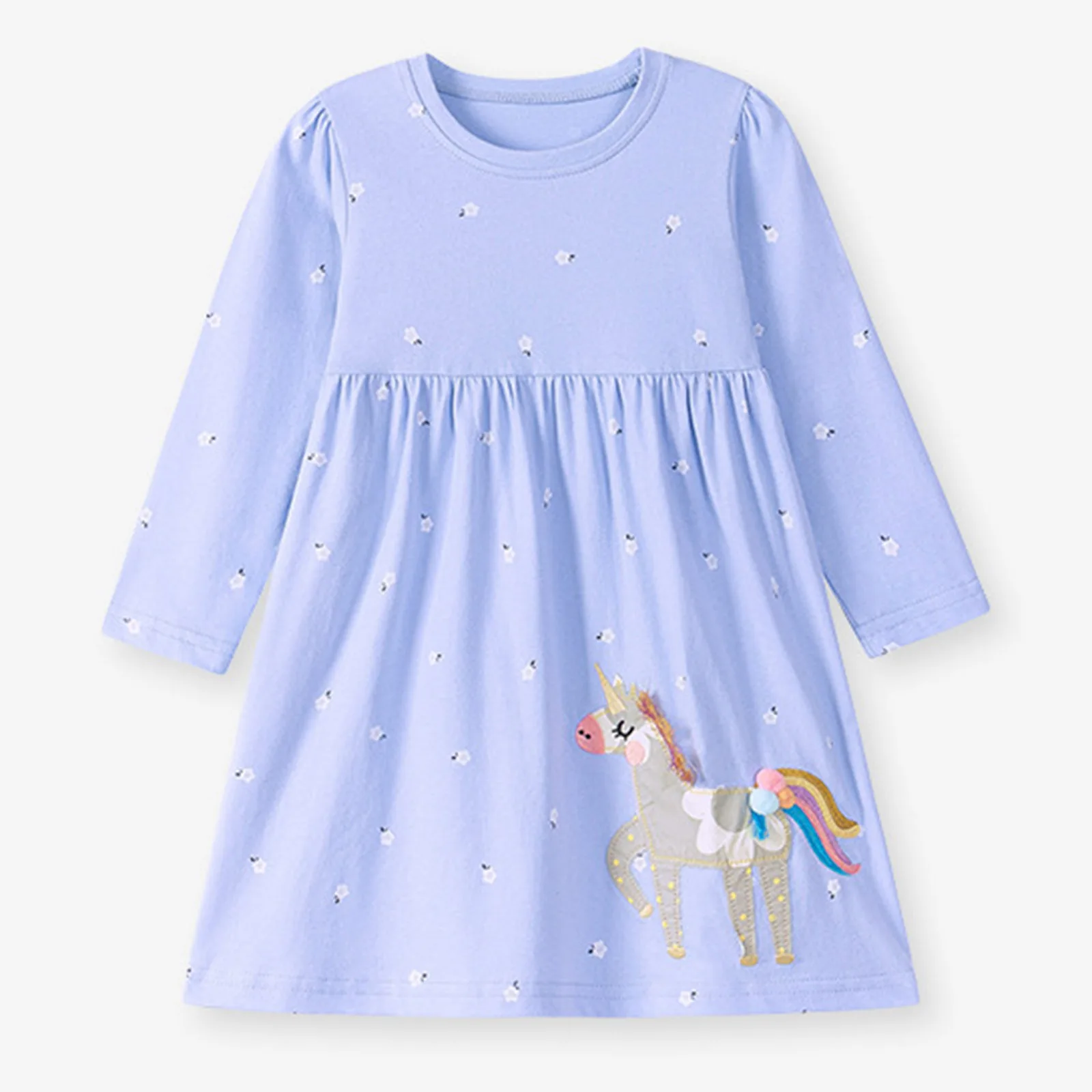 

Kids Dress Toddler Girls Long Sleeve Apparel Fall Cotton Casual Floal Shirt Dresses Party Wear Costume For Big Girl Clothes