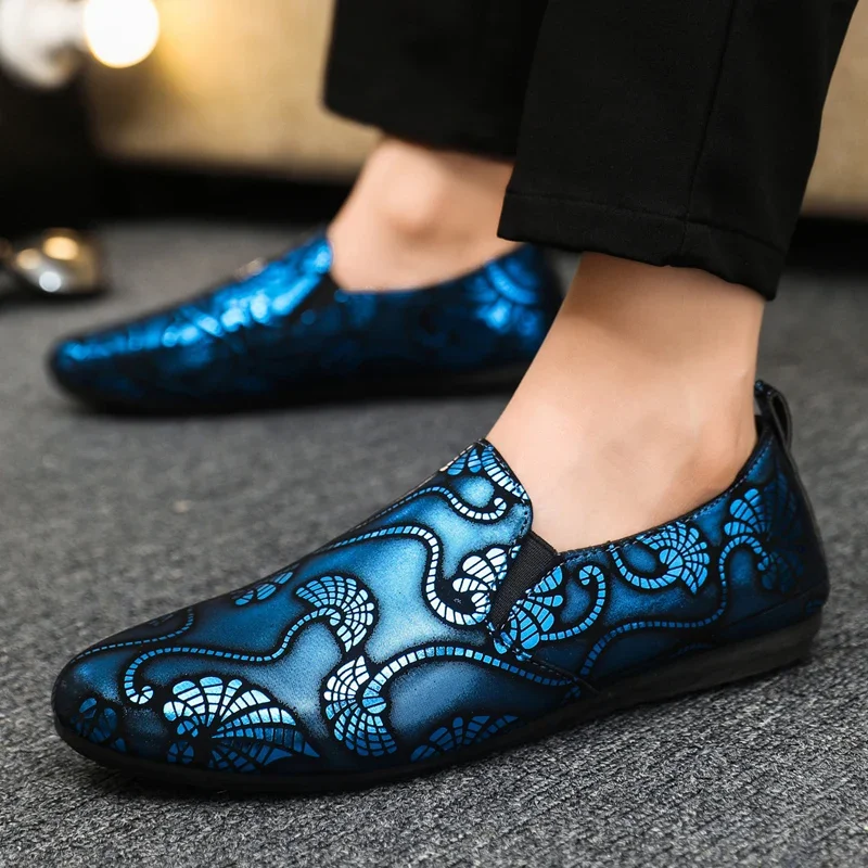 Designer Men's Dress Shoes Luxury Embroidery Men Loafers Italian Brand Wedding Shoes Fashion Party Shoes for Men Oxford Shoe New