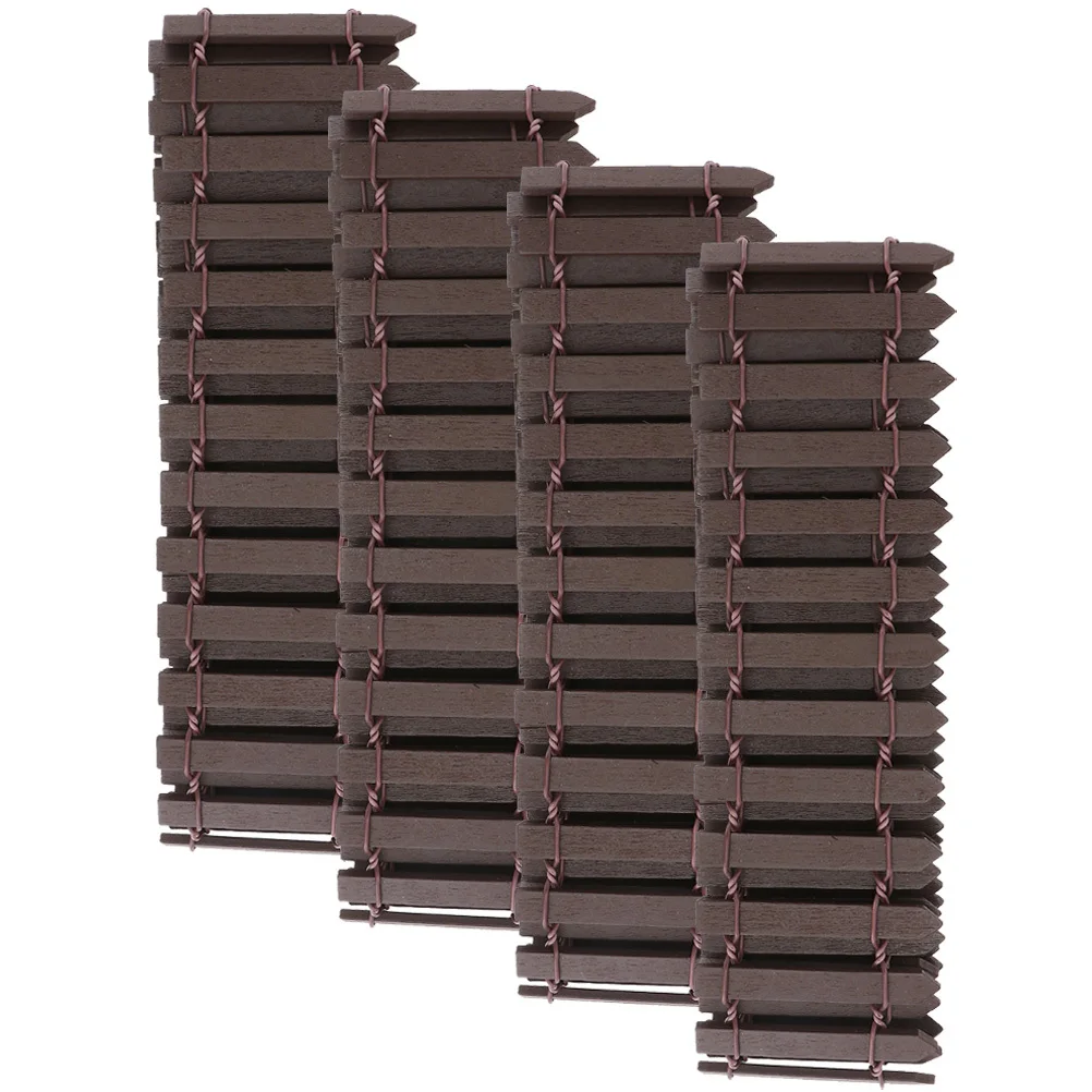 

4Pcs Miniature Garden Fence Decorative Wooden Flexible for Potted Succulents Bird House Christmas Miniature Garden Fence