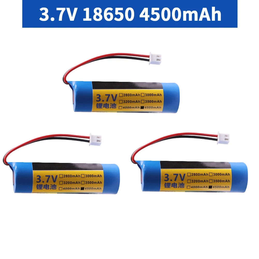 3.7V 4500mah 18650 Rechargeable Battery SM/XH2.54 PLUG For Rc Toys Helicopter Airplanes Car Boat Tank Gun Truck Lithium Battery