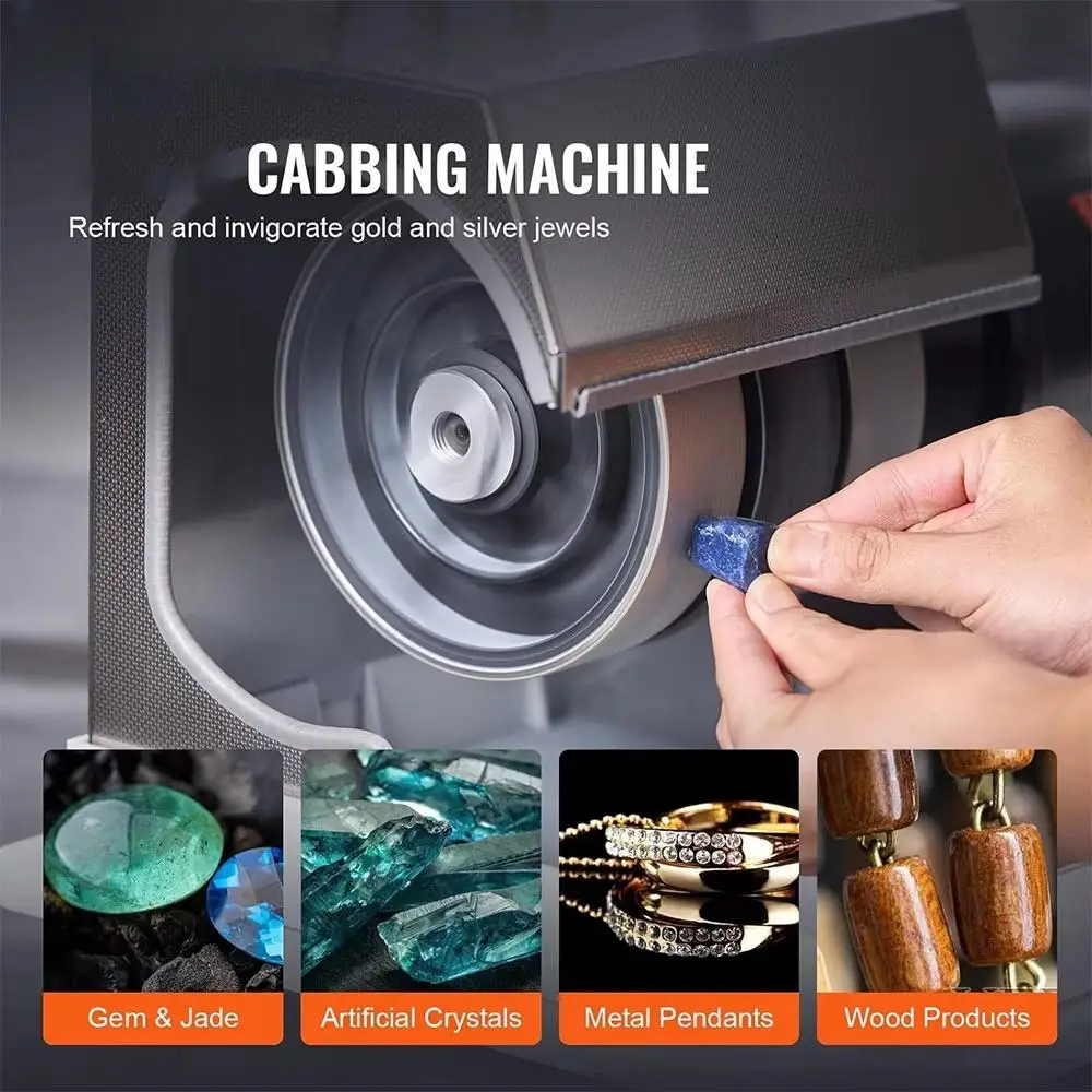 Cabbing Machine  6" 1/4HP 1800rpm Efficient Lapidary Rock Grinder Polisher With Lamp & Water Pump Gem Faceting Machine - view 3