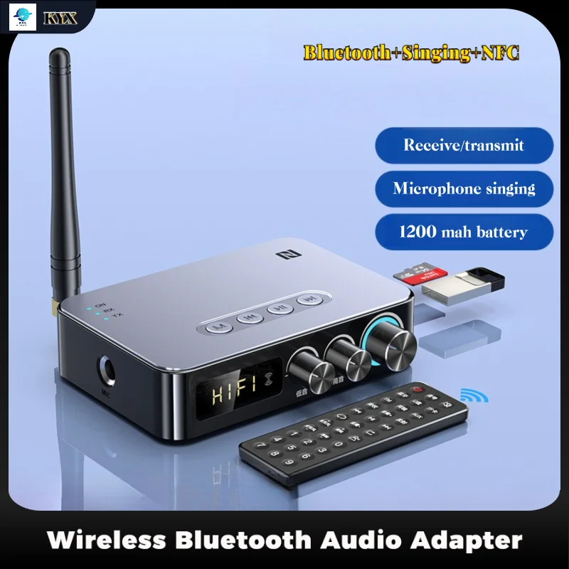 

30-Meter NFC Wireless Bluetooth Audio Adapter Receiver Transmitter Stereo Low Latency AUX 3.5mm Jack For Speakers PC TV