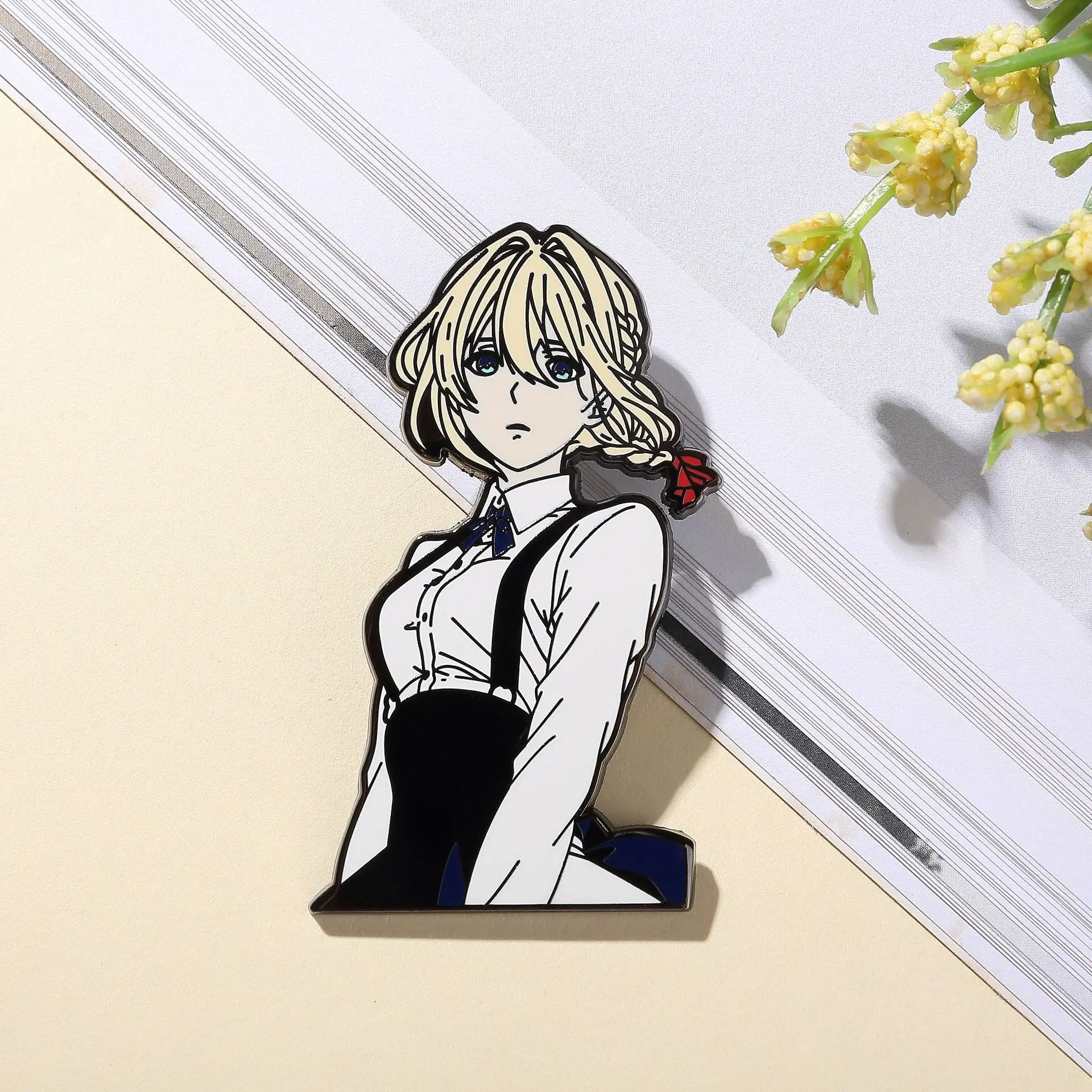 Violet Evergarden Violet Metal Badge Violet Sister Enamel Brooch Anime Metal Brooch