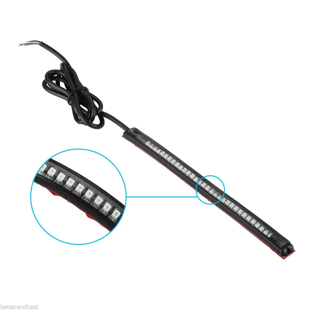 

Motorcycle Light Bar Strip 32SMD 3528 12V LED Car Lamp Truck Turn Signal Brake Tail Light Waterproof Dustproof Long Lifespan