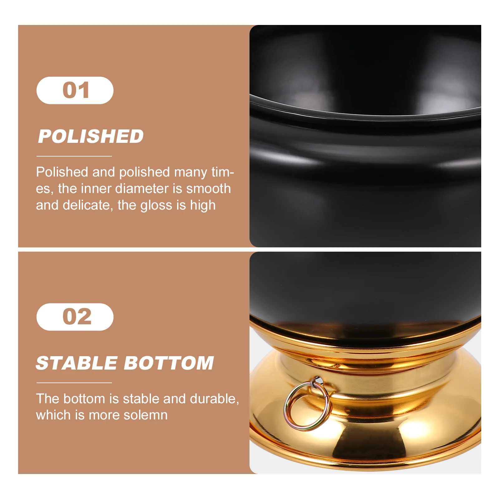 

1pc Practical Yoga Meditation Sound Bowl For Home Decor Creative Singing Bowl Set Tibetan Buddhism Supply Desktop Ornament Black