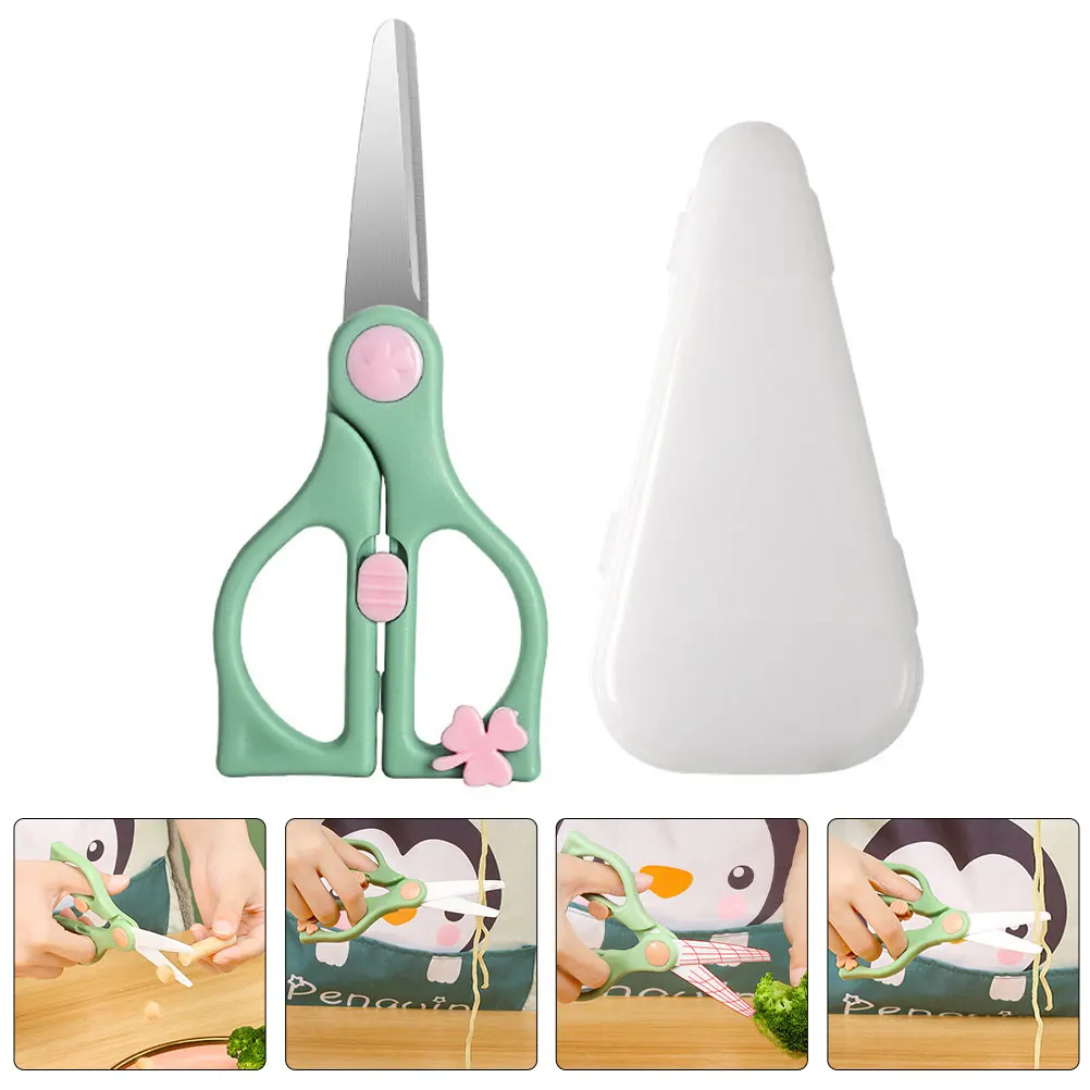 

Baby Food Scissors Multipurpose Green Portable Safety Shear Kitchen Gadget Toddler Food Infant Fruit Scissor Baby Scissor