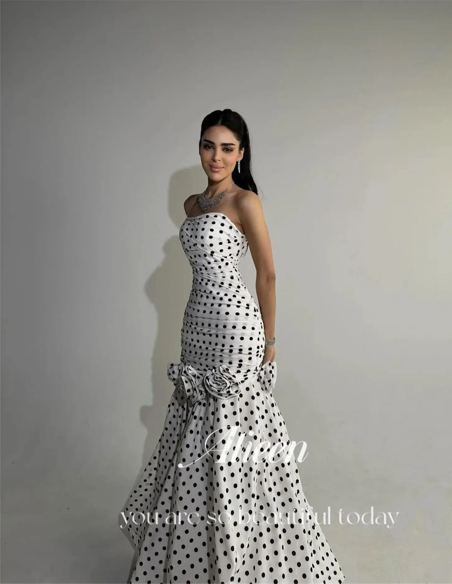 Aileen Robes De Festa Robes De Soirée Élégantes pour Occasions Spéciales Sirène Personnalisé À Pois فساتmaveraPoitrine de Poinette