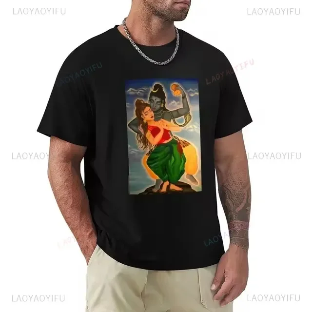 Yab Yum Shiva Shakti God Goddess Printed Tshirt Kundalini Ecstatic Embrace Yoga Meditation Woman Man T-shirt Cotton Loose Tops