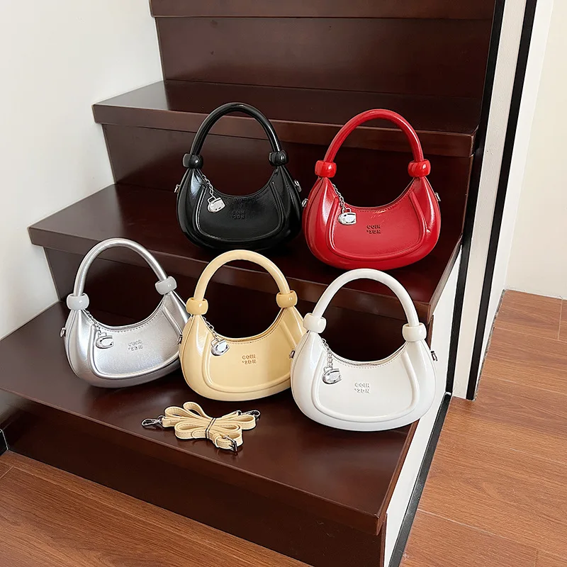 

Элегантная женская сумка через плечо Moon, новинка 2023 года, роскошная сумка через плечо из мягкой кожи, модная сумка в форме полумесяца на все случаи жизни