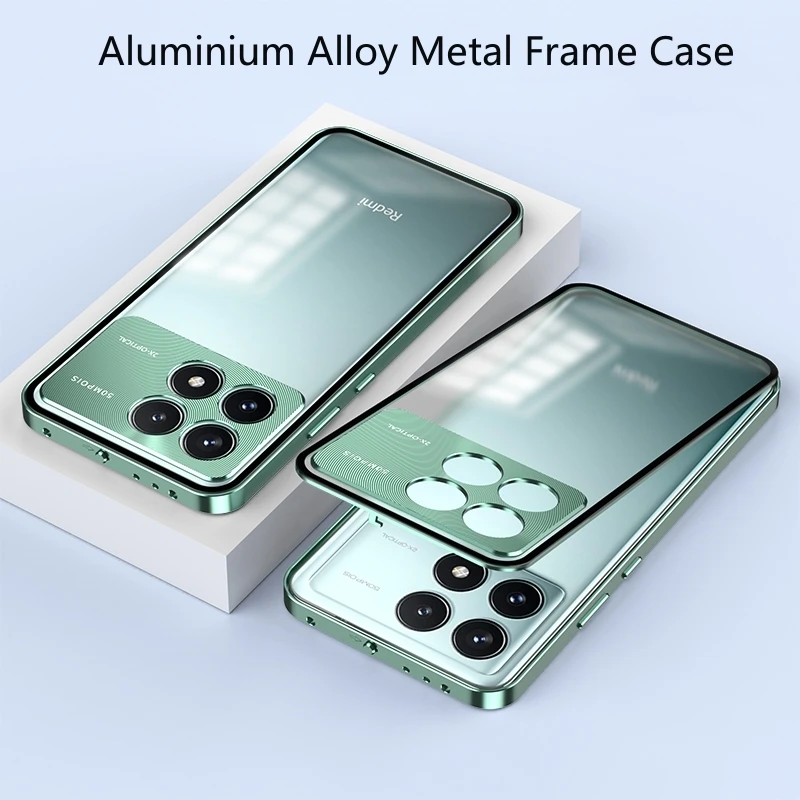 For POCO X6 Pro Case Aluminium Alloy Metal Frame Phone Case For