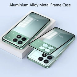 For POCO X6 Pro Case Aluminium Alloy Metal Frame Phone Case For Xiaomi Poco X6Pro 5G Matte Clear Phone Acrylic Back Cover Bumper
