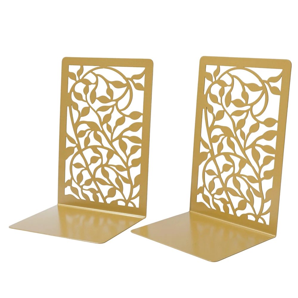 مجموعة حامل كتب معدني مجوف من الكرمة الذهبية مكونة من قطعتين - فروع ملفوفة وأوراق تصميم كتاب فرز الديكور القراء الأدبيين.