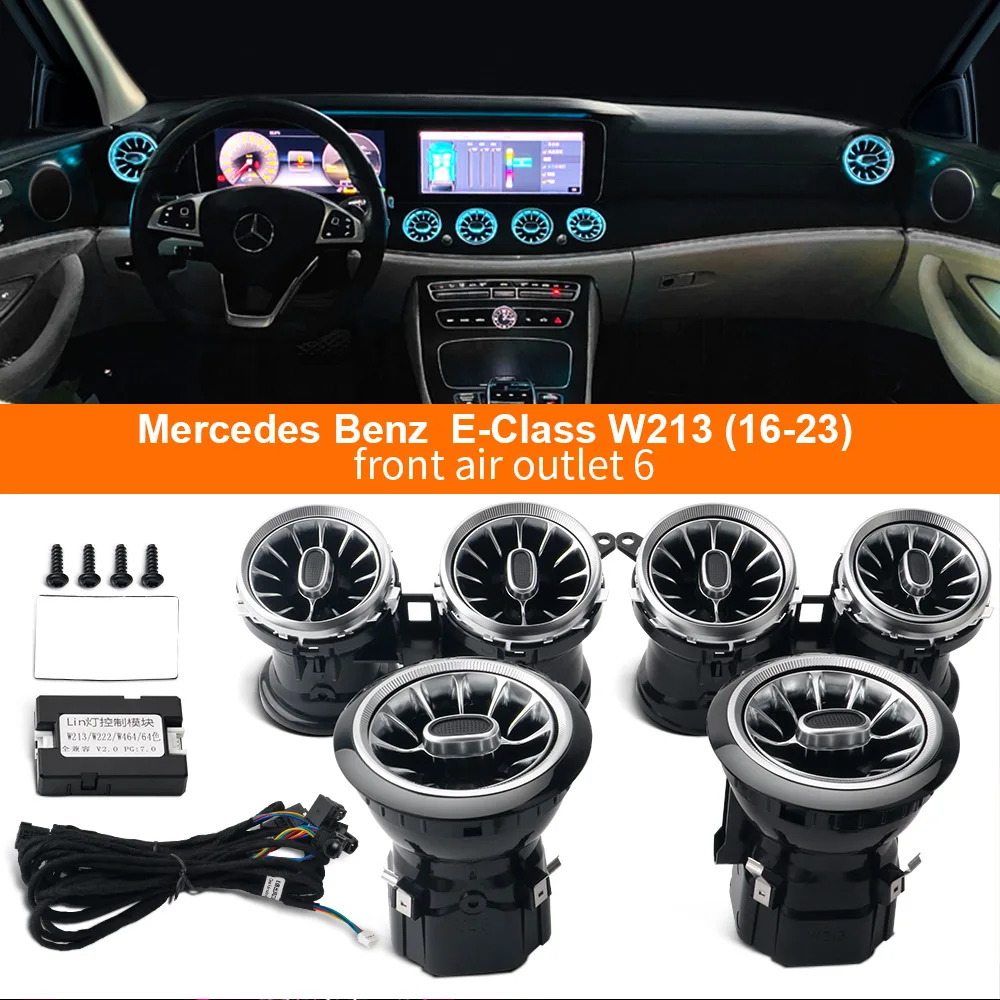 Voor Mercedes Benz W205 C-Klasse GLC X253 W213 E-Klasse W222 S-Klasse Ventilatieopeningen RGB Omgevingslicht Turbine Nozzle Decoratieve Verlichting
