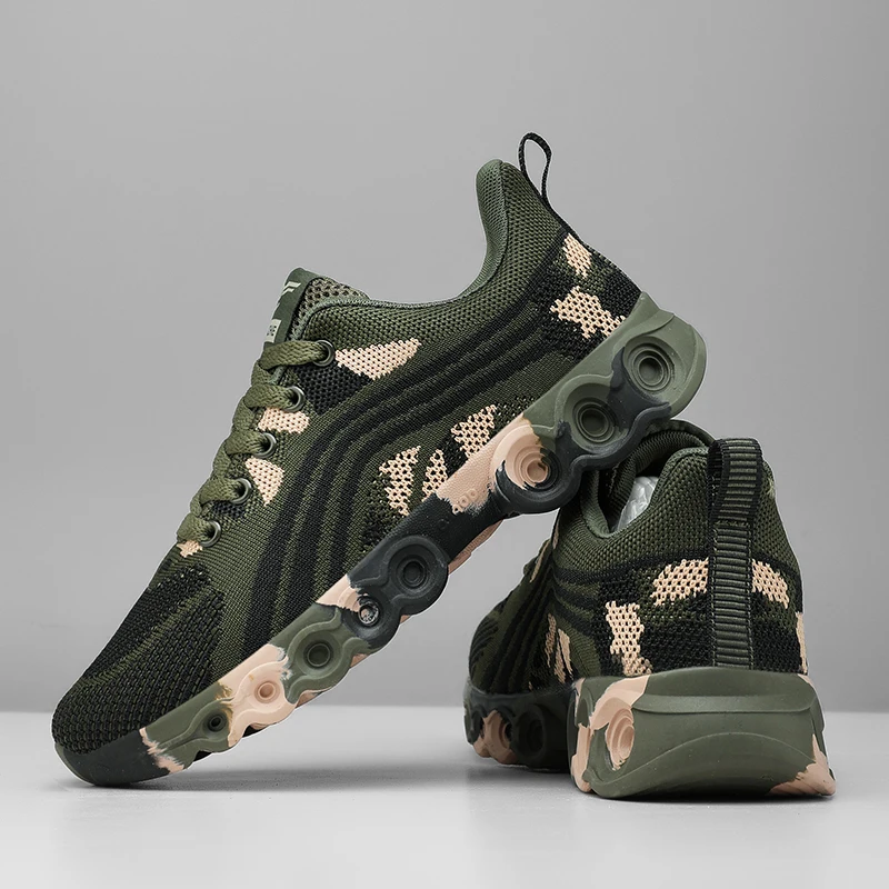 New Arrival Unisex Running Sport Sneakers Camouflage Mens Athletic Trainers Spring Summer Womens Breathable Run Shoes