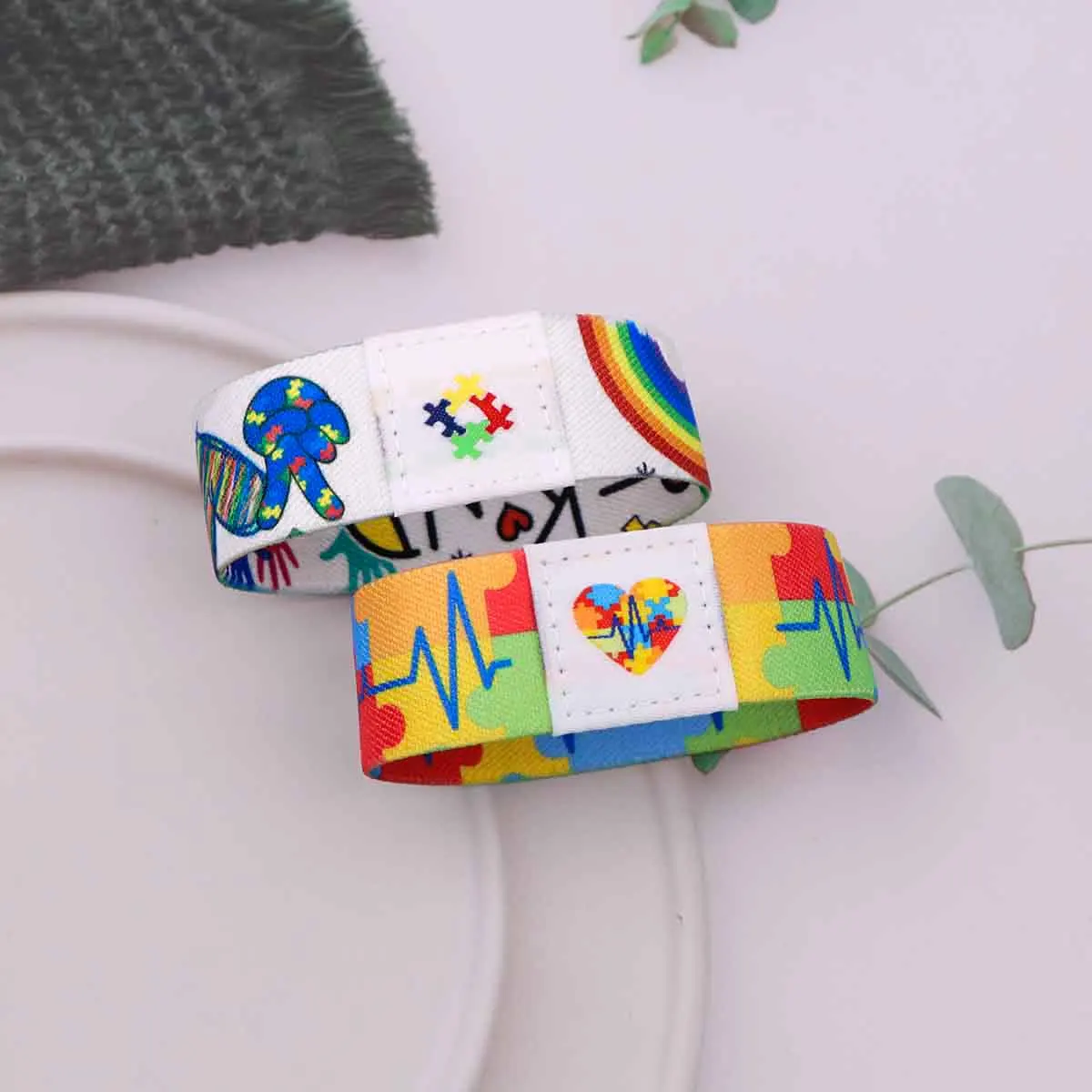 الإعاقة التوحد القماش تمتد معصمه سوار مرنة المعصم الفرقة الكفة سوار الرياضة عارضة الإسورة للنساء الرجال الهدايا #5