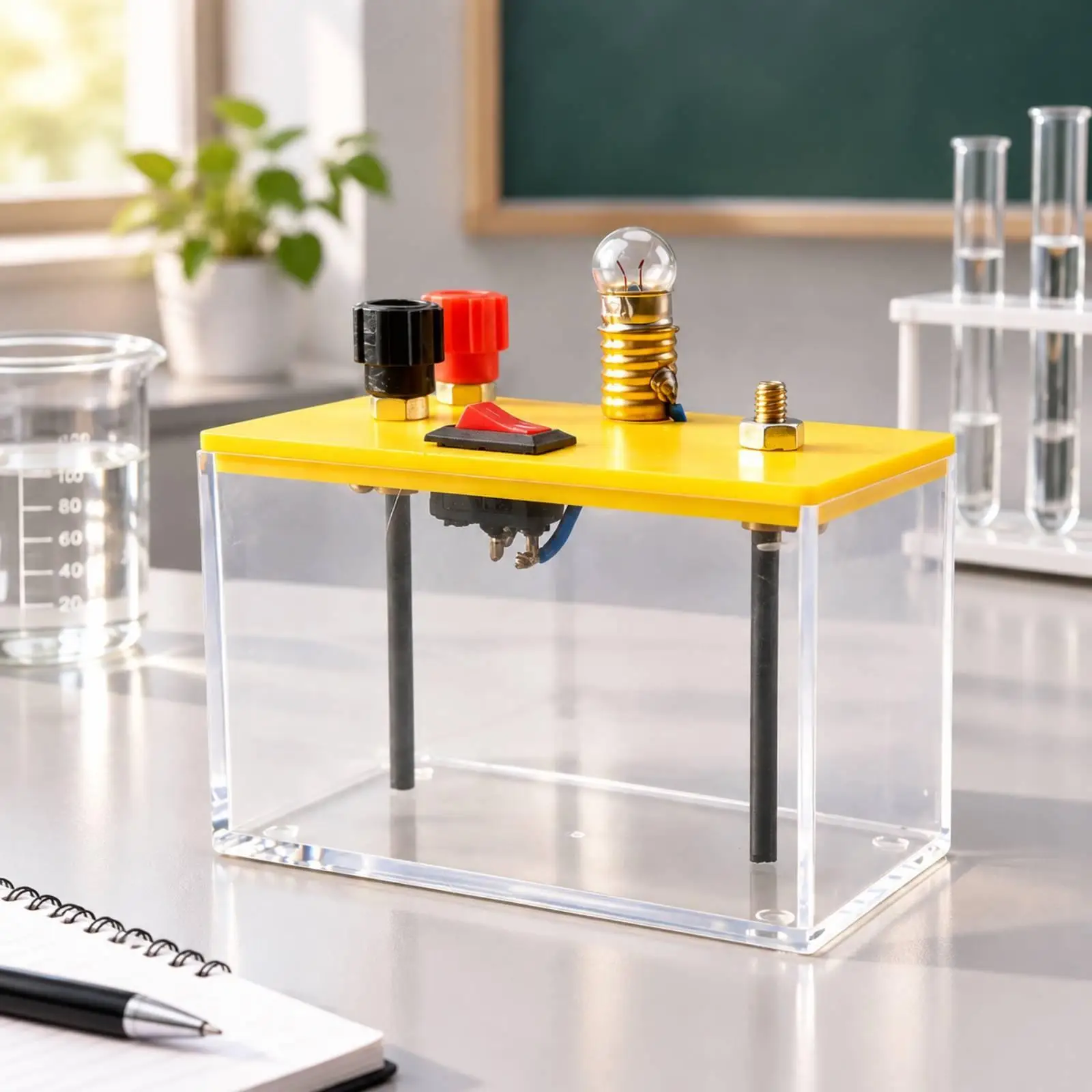 Solution Conductivity Experiment Apparatus Compact Liquid Conductivity Tester with Lamp Sensor Long-Lasting Reliable