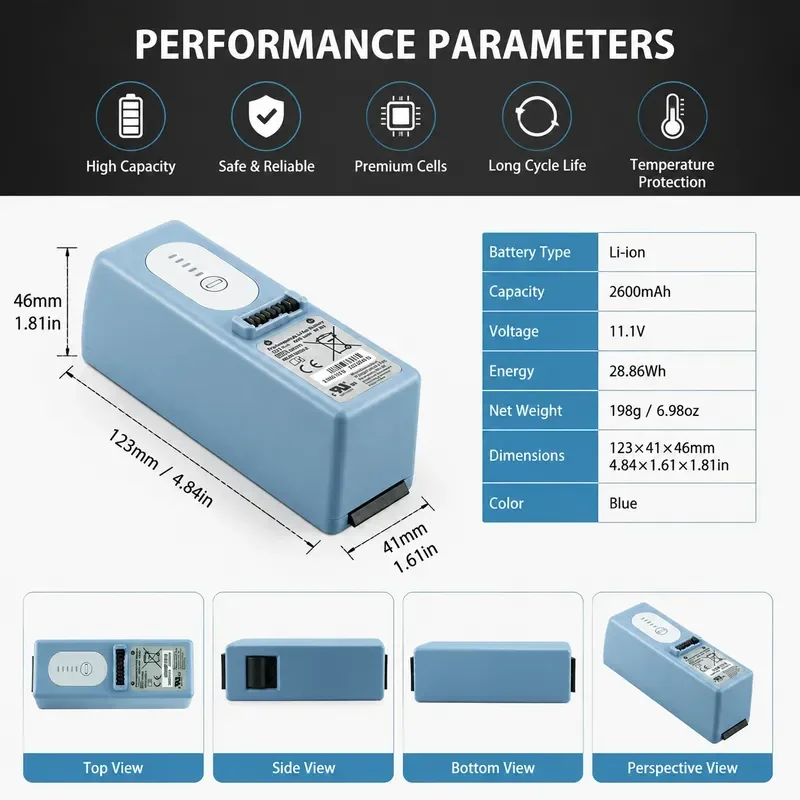 [New] Battery for Philips Respironics Trilogy 100 T100 Ventilator with Part Numbers 1113780 and 1043670