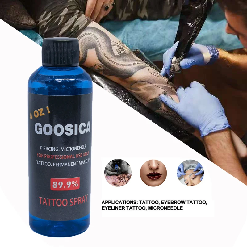 

89.9% Goosica Tattoo Spray During Permanent Makeup Microblading Piercing Secondary Spray Body Beauty Eyebrow Lips Liner 4oz