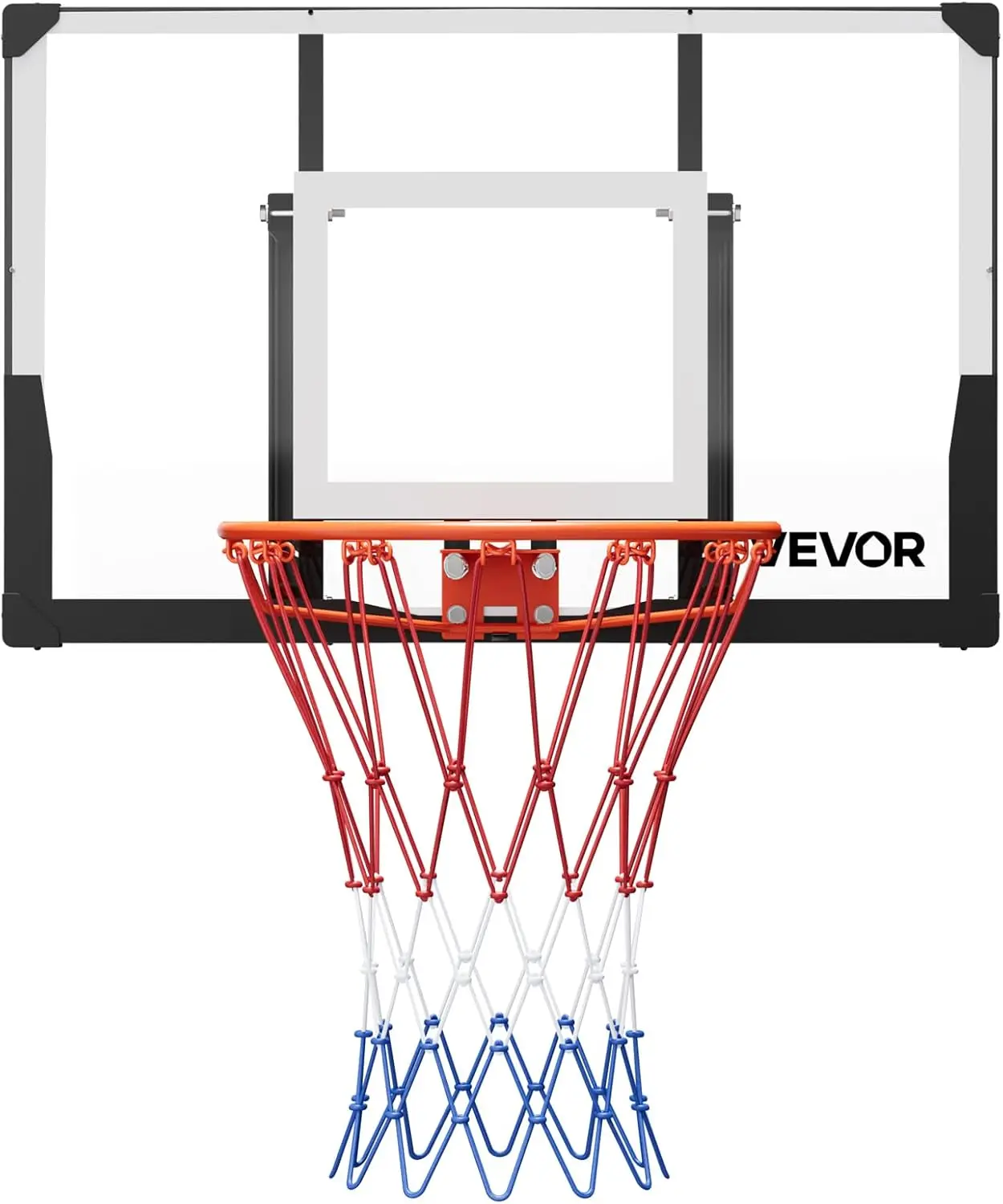 

Basketball Hoop Wall Mounted, 44-54 Inch PC Backboard, Indoor Outdoor with Hand-Crank Adjustment for Teens Adults