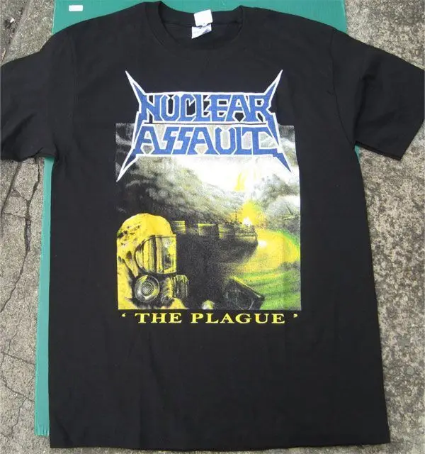 Reprinted NUCLEAR ASSAULT T shirt THE PLAGUE classic unisex TE6132