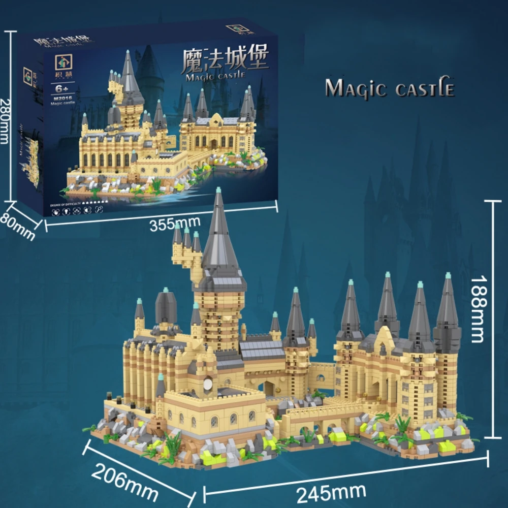 Doubuilt Mini Magic Castle Building Blocks Construction Toys Creative Assemble Puzzle Birthday Gift Home Desktop Decoration