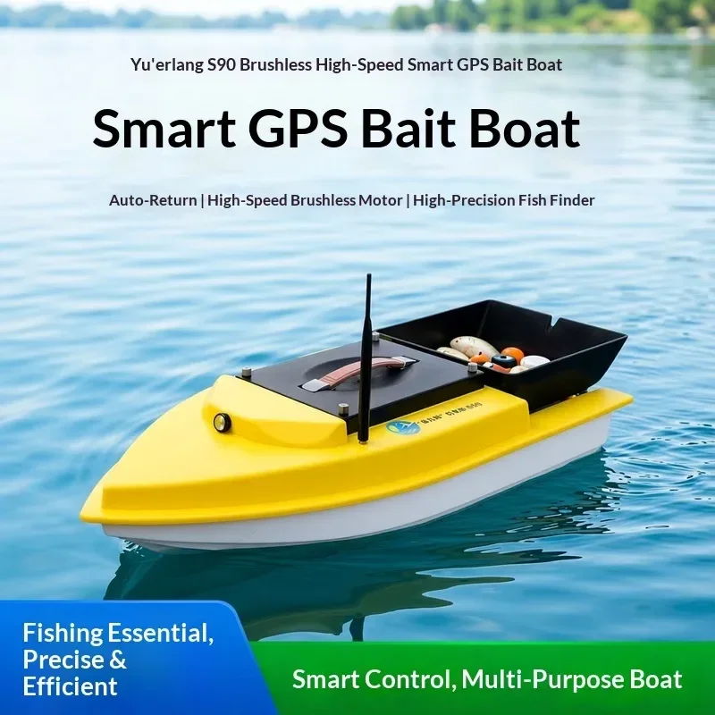 Fish Lang S90 Brushless Version High-Speed Fishing Boat With Bait Feeding Hook Pulling And Multi-Functional Remote Control Model
