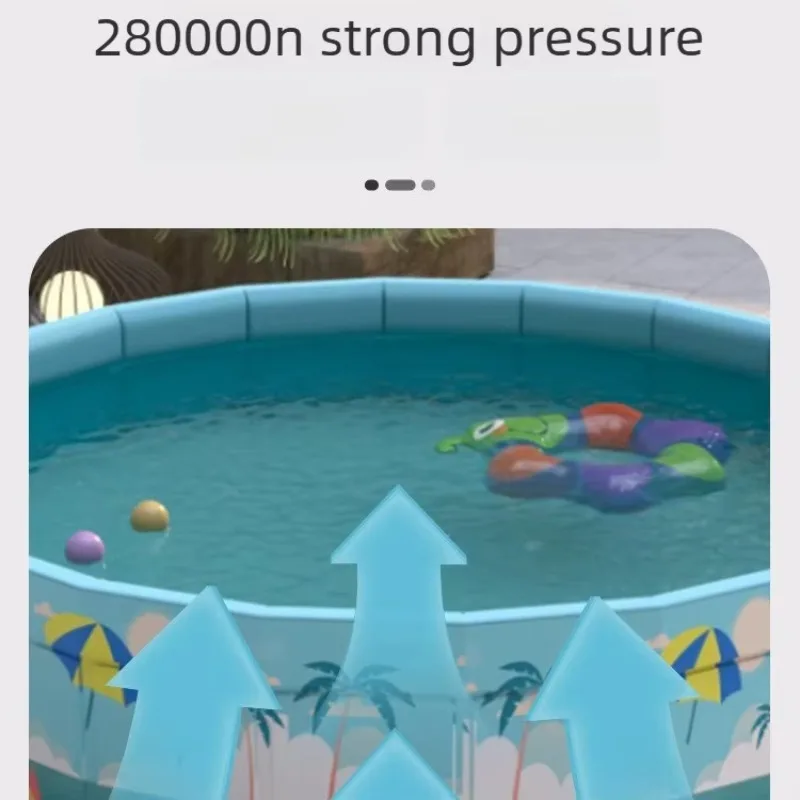 No Pump Foldable Large Swimming Pool for Adults, Sturdy Stable Crack Resistant Outdoor Home Pool Bath Tub for Backyard Garden