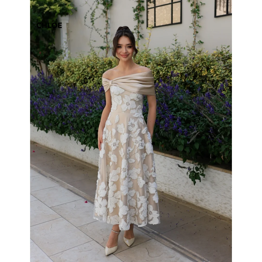 

Custom Made Evening Dresses Woman Elegant Party Dresses 2025 Woman Luxury Line A Elegant Long Dress Off the Shoulders Sleeveless