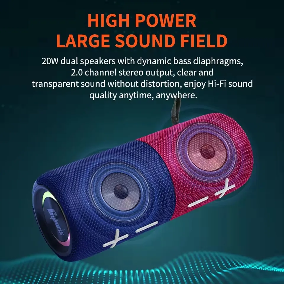 

Cyboris S18 20 Вт мощные Bluetooth-колонки портативный уличный сабвуфер TWS стерео объемный звук колонка музыкальный центр бумбокс