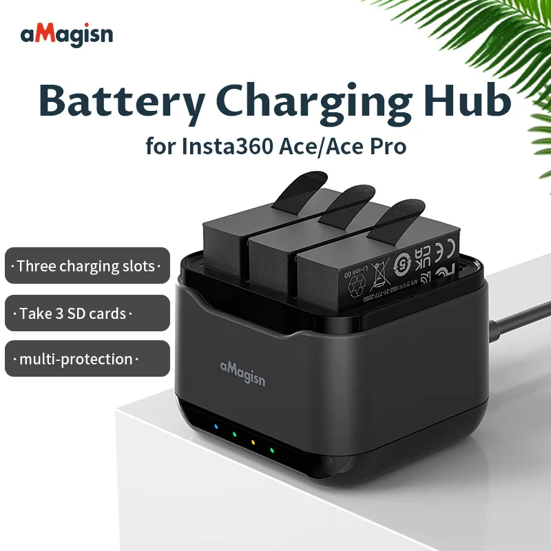 For Insta360 Ace/Ace Pro Camera Battery Charging Hub Storage Box Charger Fast Charge Base Smart Charging Management Accessories