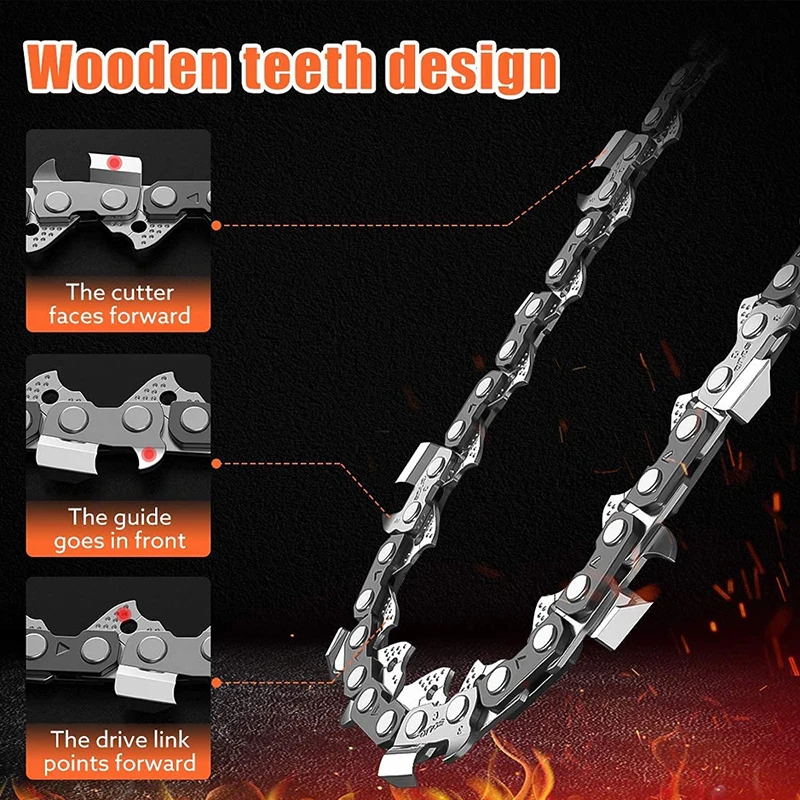4 6 8 10 12 Inch Chains for 4/6/8/10/12 Inch Electric Saw Chainsaw Chain Electric Saw Parts Chainsaw Guide Plate Set