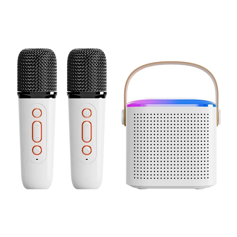 Machine de karaoké portable avec microphone, Bluetooth 5.3 PA, système de haut-parleurs avec 1-2 microphones sans fil, maison, chant familial