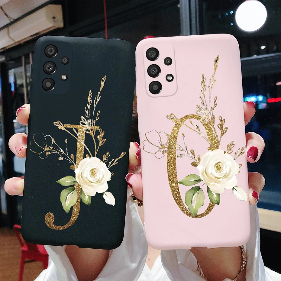 For Samsung Galaxy A53 5G Case A536B Cute Letters Silicone Soft Fundas Matte Cover Phone Case For Samsung A53 A 53 5G Coque Capa