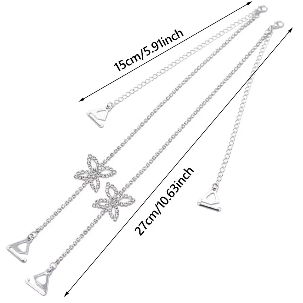 Adjustable Butterfly Decorative Bra Straps - Non-Slip Replacement Strap Accessories, Suitable For Seamless Bras