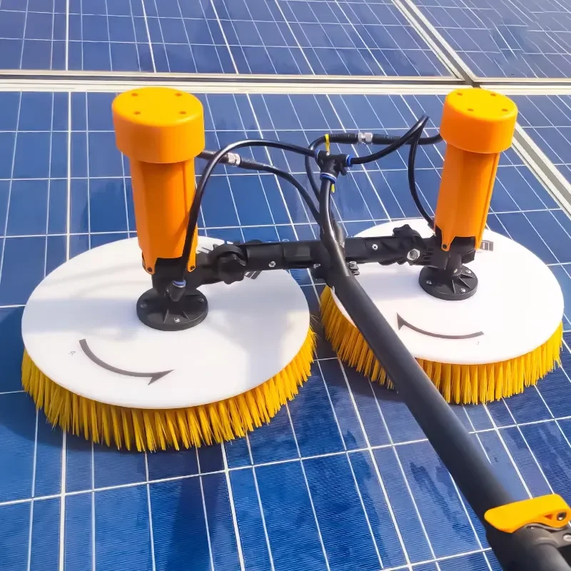 For Solar Panel Cleaning Brush Rotating Roller Water Fed Wiper Accessories Home Garden Roof Maintenance Tool Kit