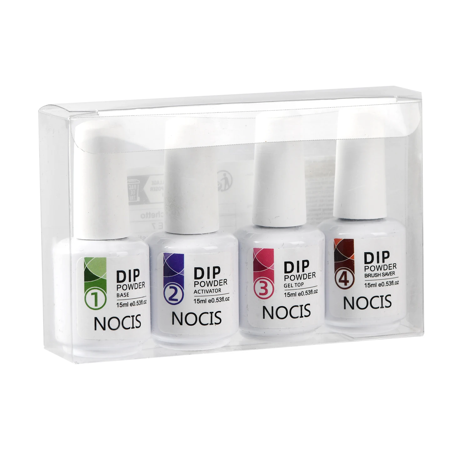 Kit completo de uñas en polvo para inmersión, juego de 4 piezas con base, capa superior, activador y protector de pincel, elementos esenciales de manicura acrílicos inodoros