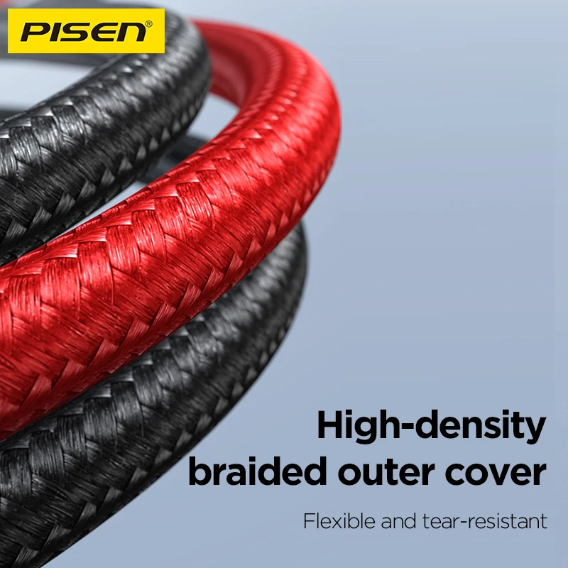 PISEN PD60W Fast Charging! 3A Two-In-One Braided Type-C Data Cable Aluminum Shell Braided Design Flexible And Tear-Resistant Com