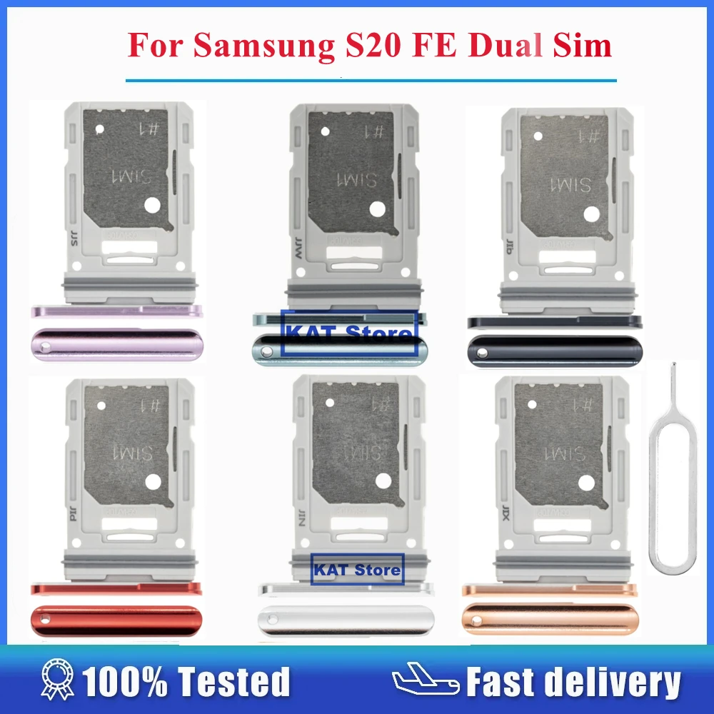 For Samsung Galaxy S20 FE SIM Card Holder Slot Dual Sim Tray With Eject Pin Tool Replacement Parts