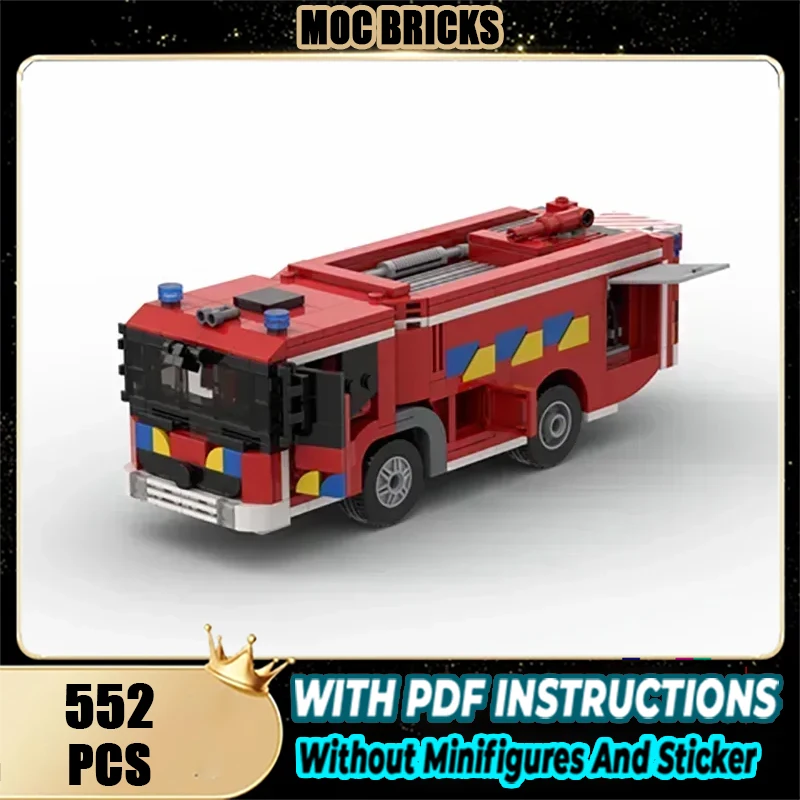 

Moc Building Block Car Series Belgian Fire Truck Water Tanker Model Technology Brick Brand-name Vehicle DIY Toy For Gift