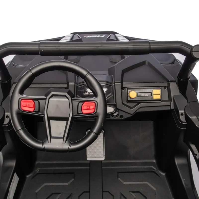 24V XL 2-Seater Kids Ride-On UTV Four-Wheel Suspension LED Headlights,Power Display, Bluetooth,Built-in Music For age 3+