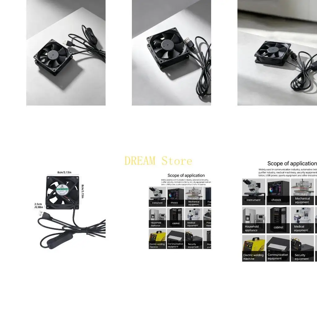 Small Electronics Cooling Fan USB 80mm with Cable Control and 5V 1A 8025 Fan Best Sale
