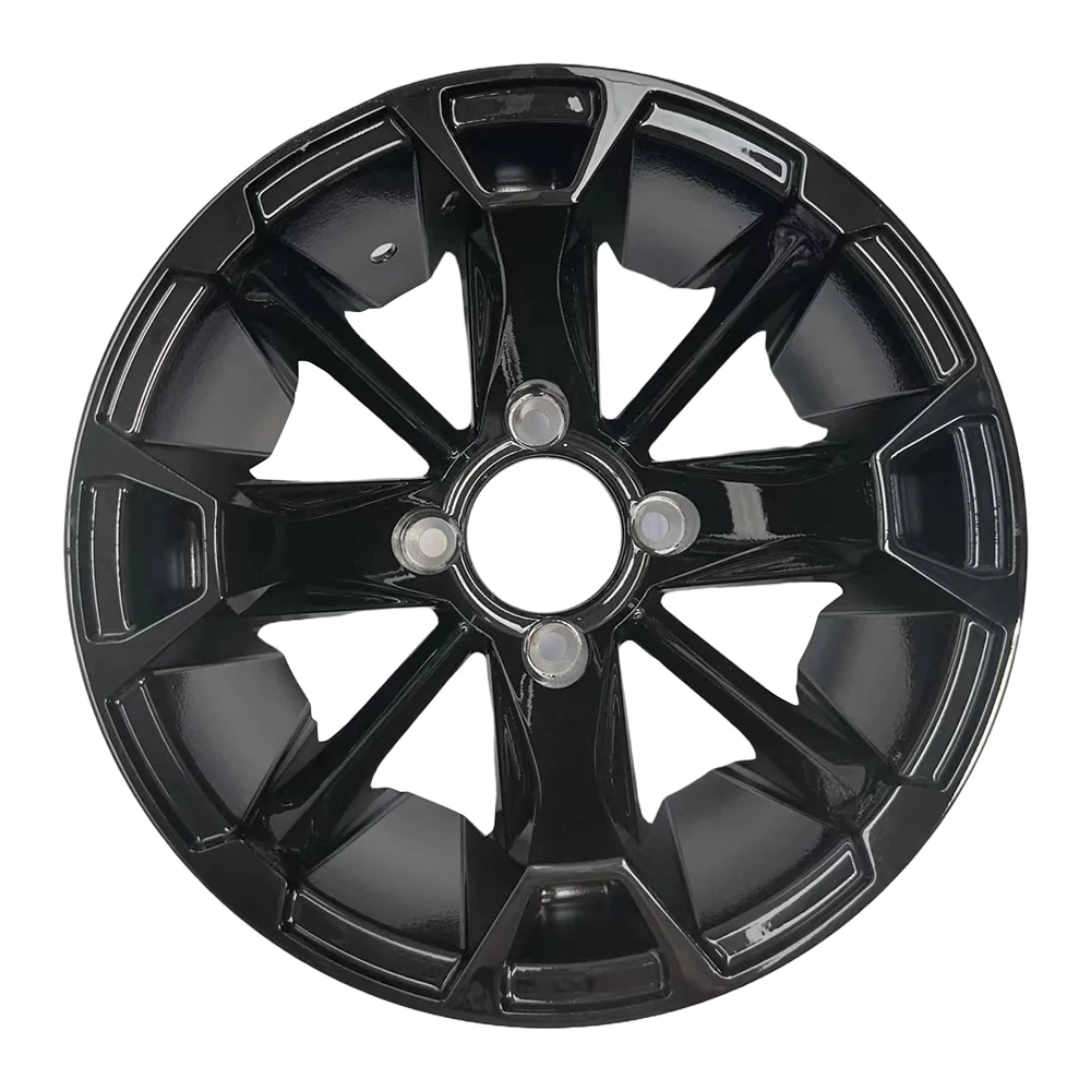 

New Aluminum All Black Cart Wheel Replacement 12-08 (12x7 - 4 - 101.6-70 - negative 18)