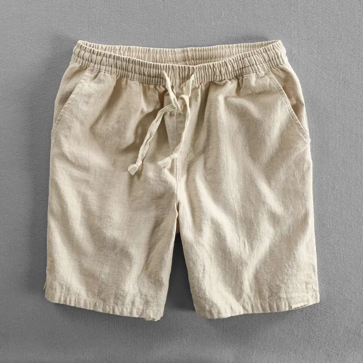 Men Cotton Linen Beach Holiday Summer Shorts Harajuku Candy Color Male Simple Casual Slim Fit Soft Thin Vacation Shorts Pants
