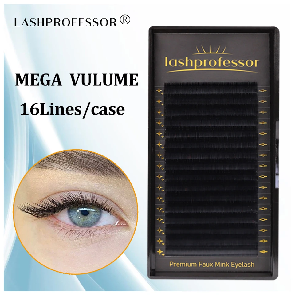 

16Rows Faux Cilia Lashes Individual Eyelash Extension Matte Professional Soft and Natural Makeup Premium Mega Volume Eyelashes