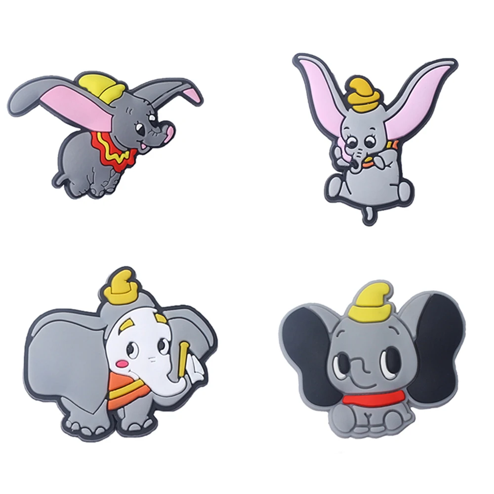 Single sale 1pcs Dumbo Cartoon Series PVC shoe Charms Kids Accessories Fit Clogs PVC Shoe Decorations Buckle Gifts